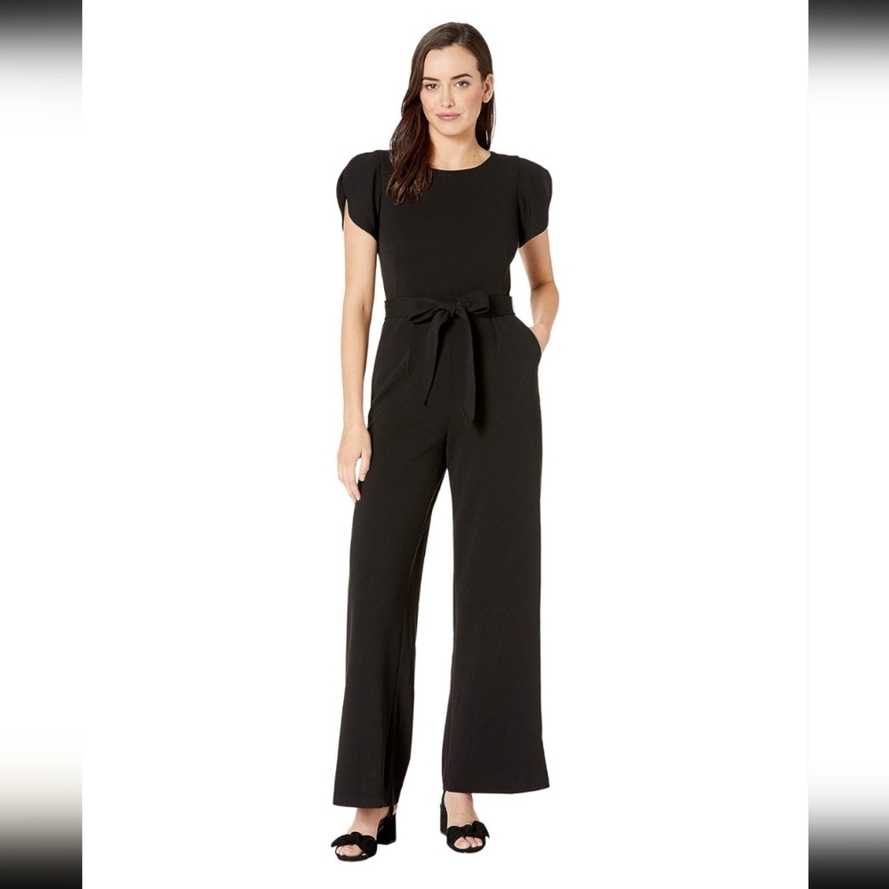 Calvin Klein Short Sleeve Black Jumpsuit Sz 16
